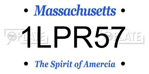 1LPR57 Massachusetts License Plate