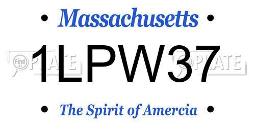 1LPW37 Massachusetts License Plate