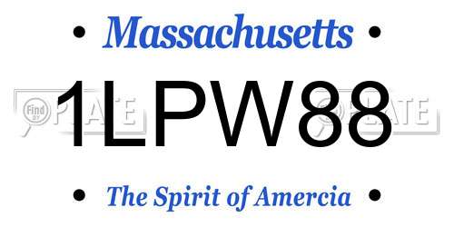 1LPW88 Massachusetts License Plate