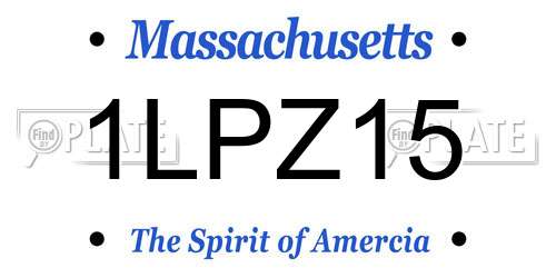 1LPZ15 Massachusetts License Plate