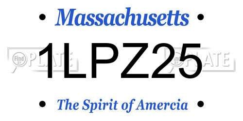 1LPZ25 Massachusetts License Plate