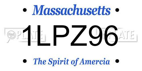 1LPZ96 Massachusetts License Plate