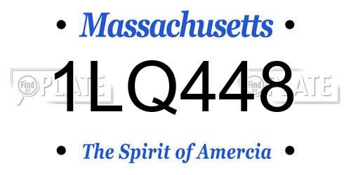 1LQ448 Massachusetts License Plate