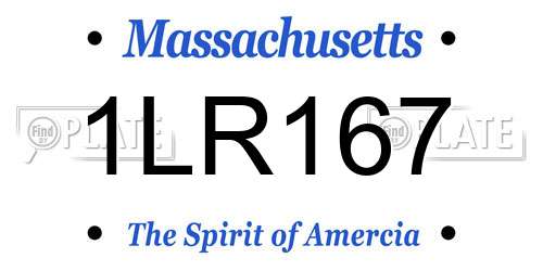 1LR167 Massachusetts License Plate