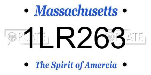 1LR263 Massachusetts License Plate