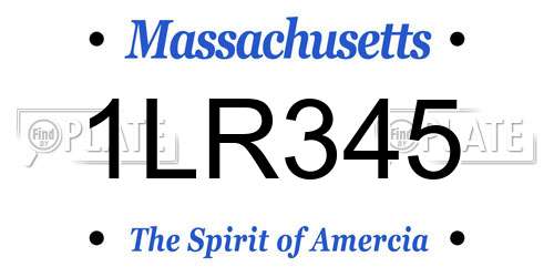 1LR345 Massachusetts License Plate