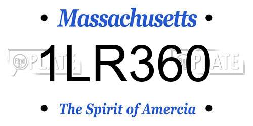 1LR360 Massachusetts License Plate