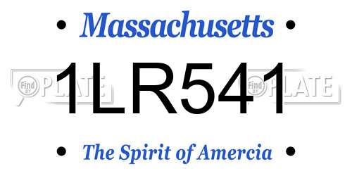 1LR541 Massachusetts License Plate