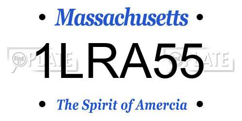 1LRA55 Massachusetts License Plate