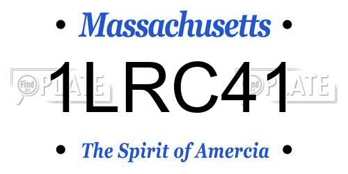 1LRC41 Massachusetts License Plate