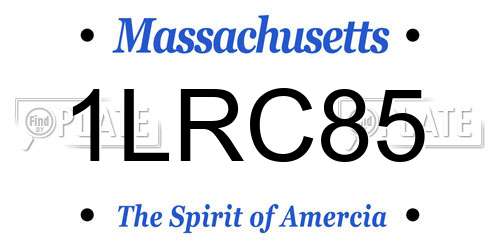 1LRC85 Massachusetts License Plate