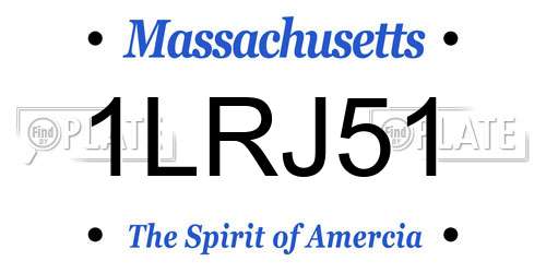 1LRJ51 Massachusetts License Plate