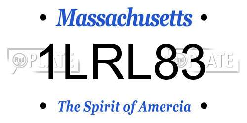 1LRL83 Massachusetts License Plate