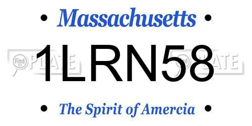1LRN58 Massachusetts License Plate