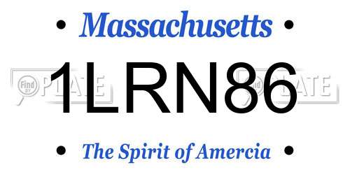 1LRN86 Massachusetts License Plate