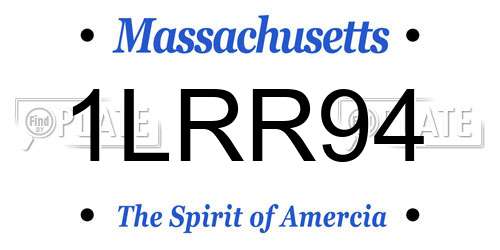 1LRR94 Massachusetts License Plate