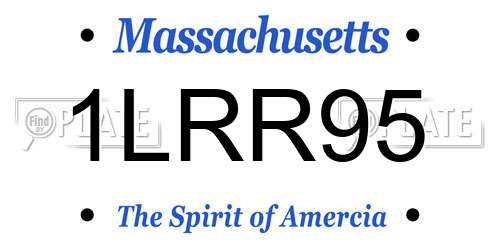 1LRR95 Massachusetts License Plate