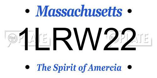 1LRW22 Massachusetts License Plate
