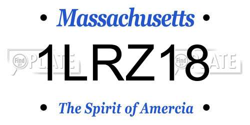 1LRZ18 Massachusetts License Plate
