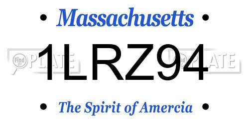 1LRZ94 Massachusetts License Plate