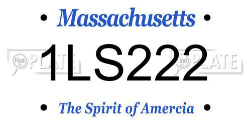 1LS222 Massachusetts License Plate