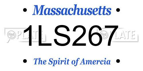 1LS267 Massachusetts License Plate