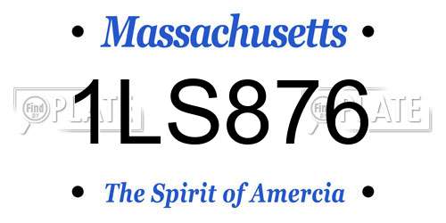 1LS876 Massachusetts License Plate
