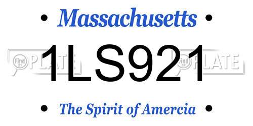 1LS921 Massachusetts License Plate