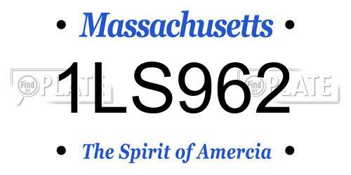 1LS962 Massachusetts License Plate