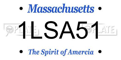 1LSA51 Massachusetts License Plate