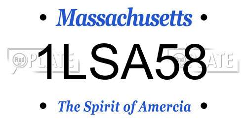 1LSA58 Massachusetts License Plate