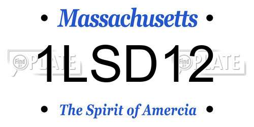 1LSD12 Massachusetts License Plate
