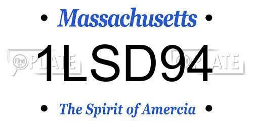 1LSD94 Massachusetts License Plate