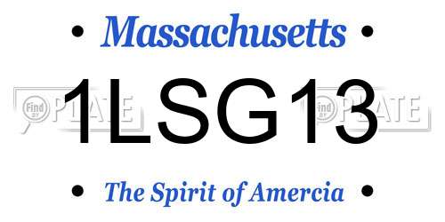 1LSG13 Massachusetts License Plate