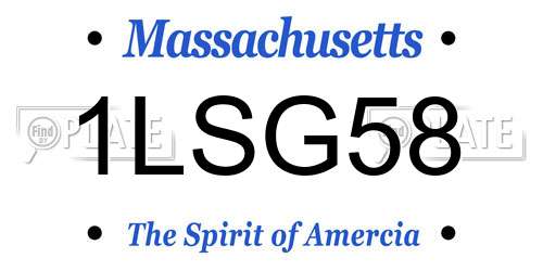 1LSG58 Massachusetts License Plate