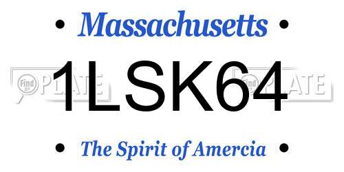 1LSK64 Massachusetts License Plate
