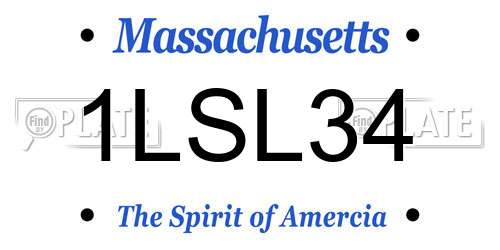 1LSL34 Massachusetts License Plate