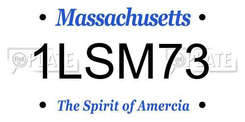 1LSM73 Massachusetts License Plate