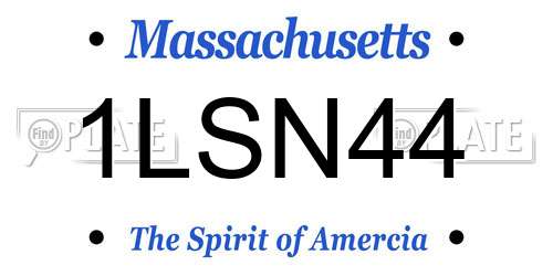 1LSN44 Massachusetts License Plate