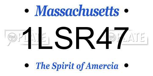 1LSR47 Massachusetts License Plate