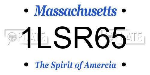 1LSR65 Massachusetts License Plate