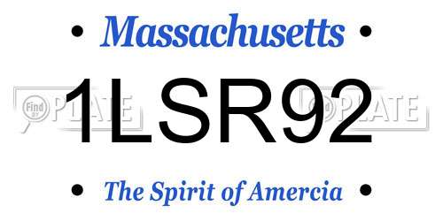 1LSR92 Massachusetts License Plate
