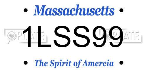 1LSS99 Massachusetts License Plate