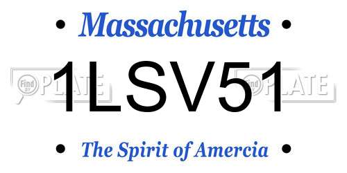 1LSV51 Massachusetts License Plate