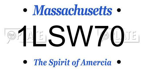1LSW70 Massachusetts License Plate
