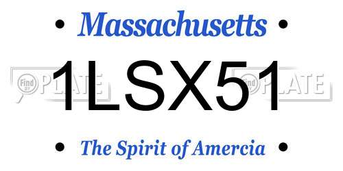 1LSX51 Massachusetts License Plate