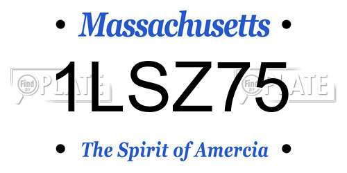 1LSZ75 Massachusetts License Plate