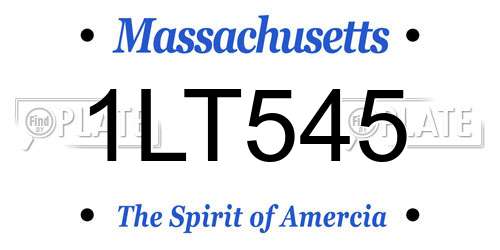 1LT545 Massachusetts License Plate