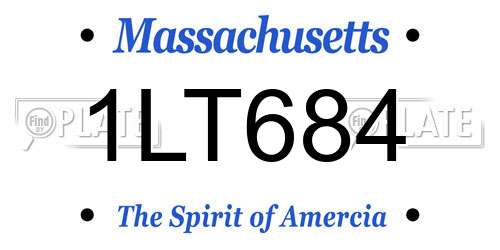 1LT684 Massachusetts License Plate
