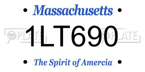 1LT690 Massachusetts License Plate